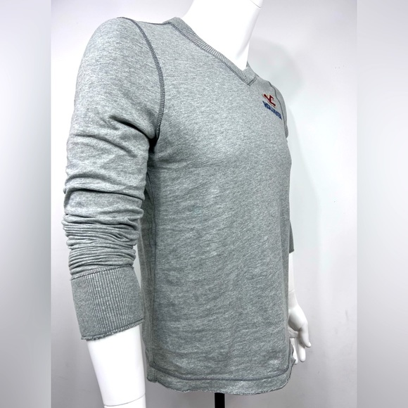 HOLLISTER V-NECK MEDIUM (M), GREY LONG- SLEEVES, 100%COTTON, SHIRT - Picture 2 of 16